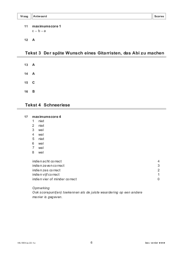 Correctievoorschrift examen HAVO Duits 2022, tijdvak 1. Pagina 6