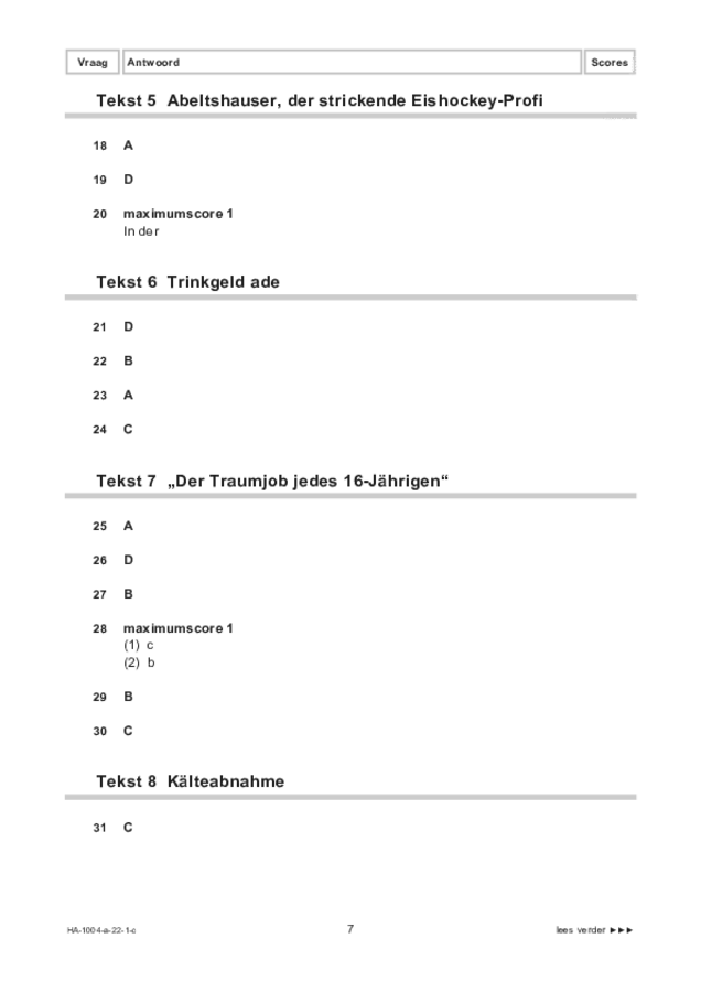 Correctievoorschrift examen HAVO Duits 2022, tijdvak 1. Pagina 7