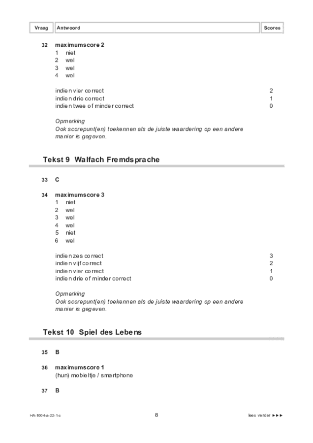 Correctievoorschrift examen HAVO Duits 2022, tijdvak 1. Pagina 8