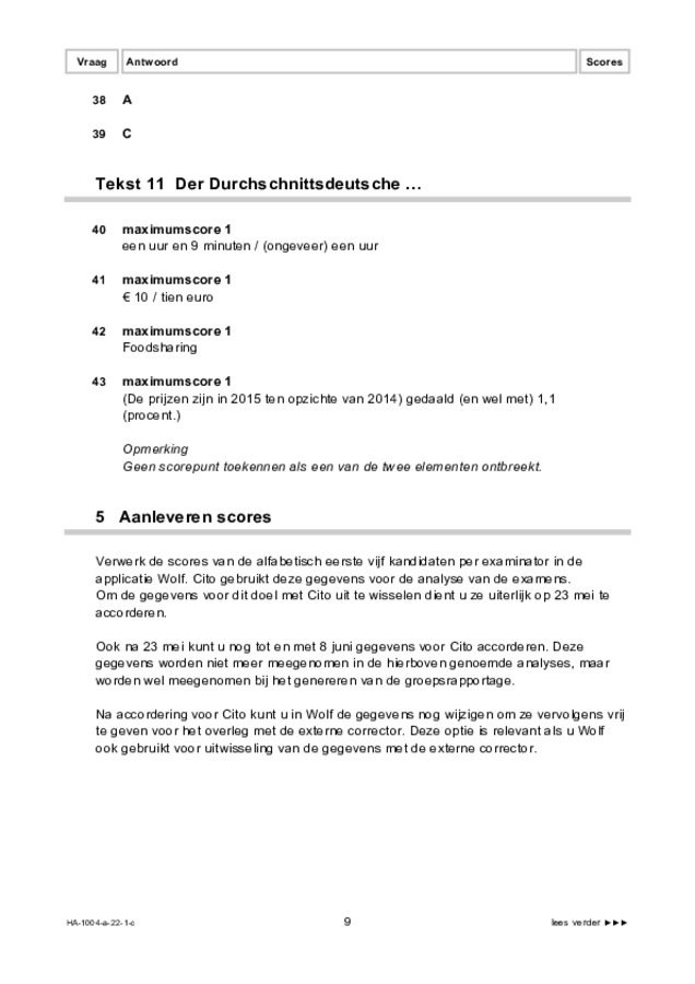 Correctievoorschrift examen HAVO Duits 2022, tijdvak 1. Pagina 9