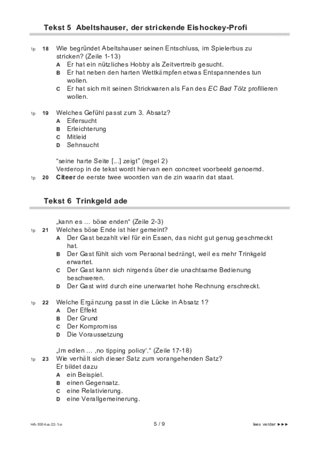 Opgaven examen HAVO Duits 2022, tijdvak 1. Pagina 5