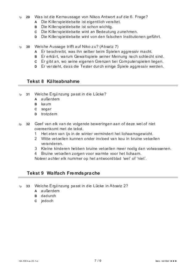 Opgaven examen HAVO Duits 2022, tijdvak 1. Pagina 7