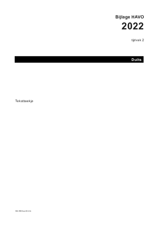 Bijlage examen HAVO Duits 2022, tijdvak 2. Pagina 1