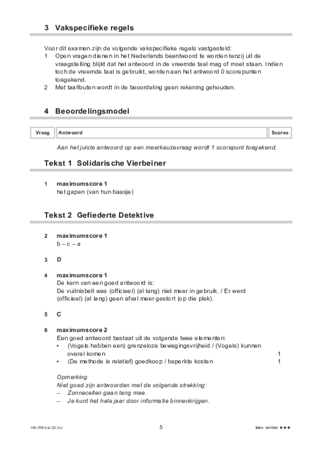 Correctievoorschrift examen HAVO Duits 2022, tijdvak 2. Pagina 5
