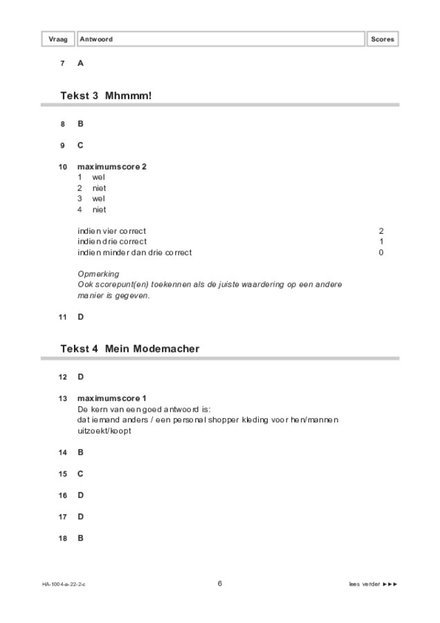 Correctievoorschrift examen HAVO Duits 2022, tijdvak 2. Pagina 6