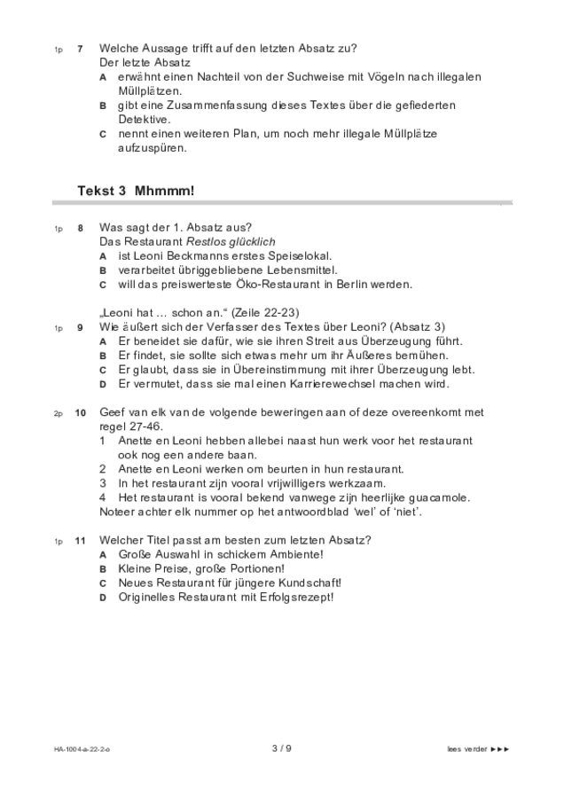 Opgaven examen HAVO Duits 2022, tijdvak 2. Pagina 3