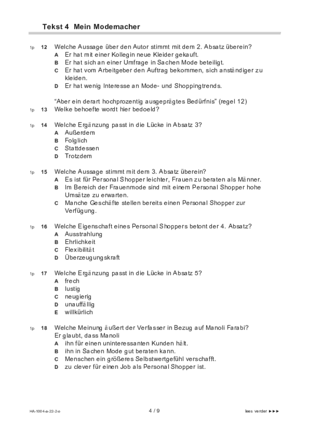 Opgaven examen HAVO Duits 2022, tijdvak 2. Pagina 4