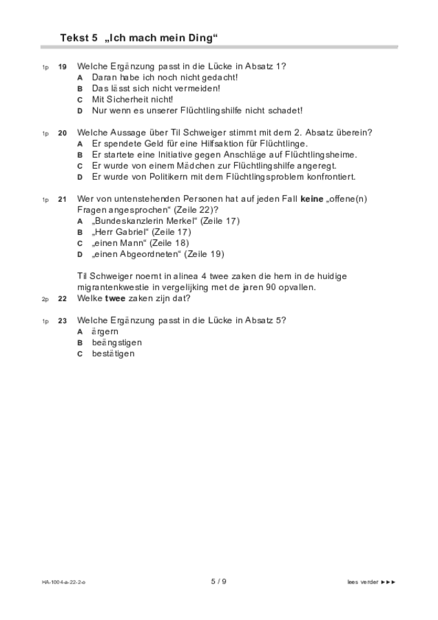 Opgaven examen HAVO Duits 2022, tijdvak 2. Pagina 5