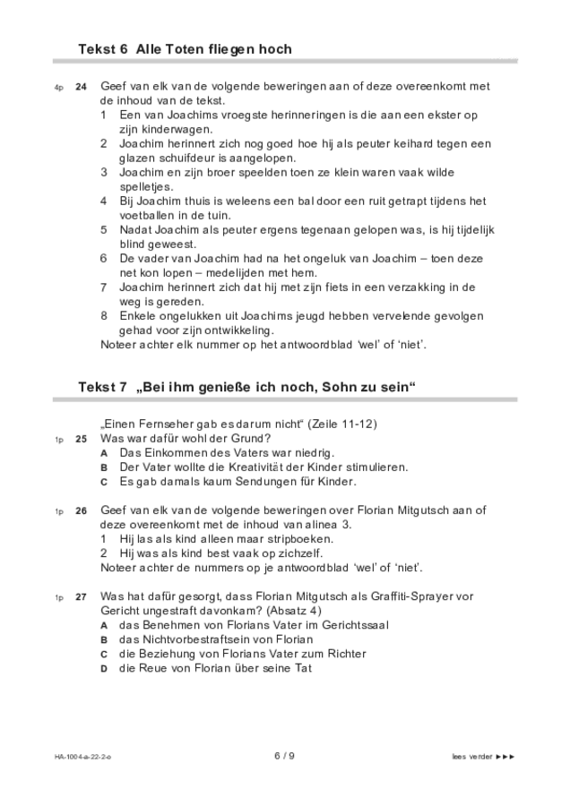 Opgaven examen HAVO Duits 2022, tijdvak 2. Pagina 6