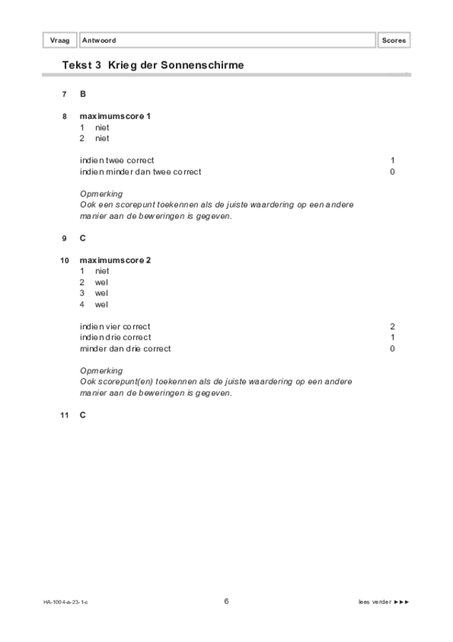 Correctievoorschrift examen HAVO Duits 2023, tijdvak 1. Pagina 6