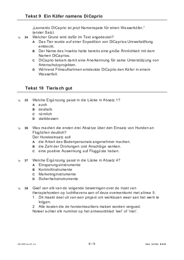 Opgaven examen HAVO Duits 2023, tijdvak 1. Pagina 8