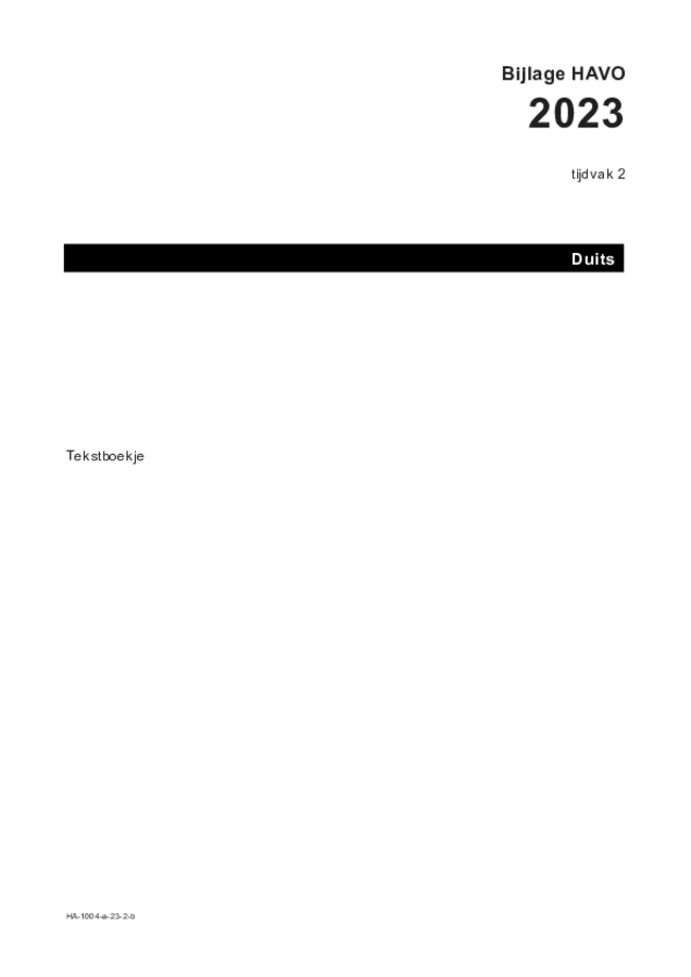 Bijlage examen HAVO Duits 2023, tijdvak 2. Pagina 1