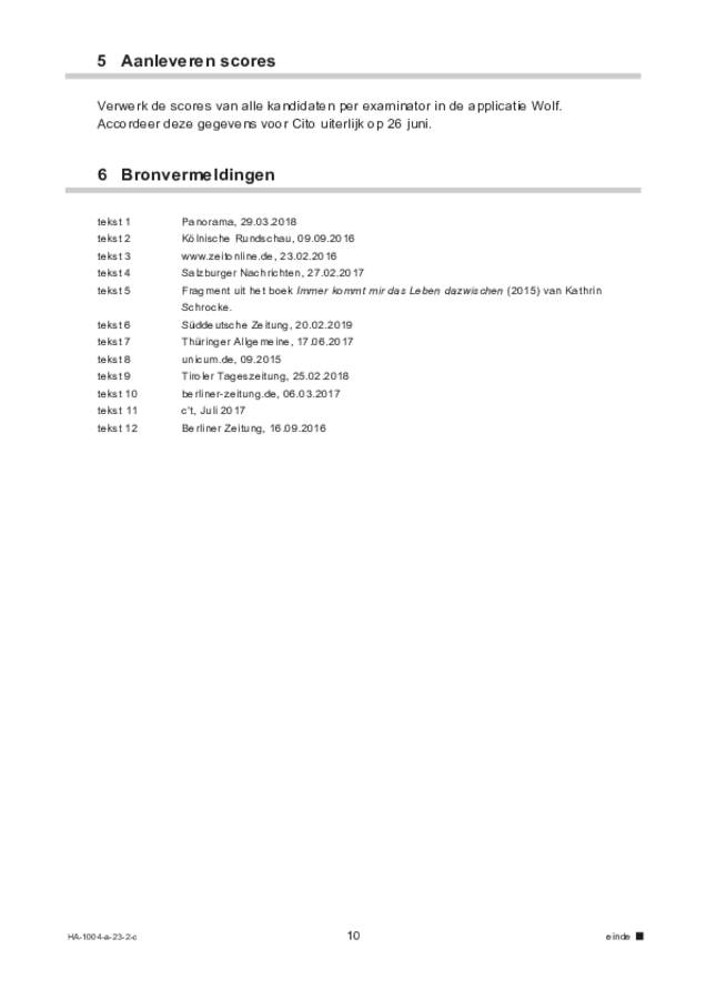 Correctievoorschrift examen HAVO Duits 2023, tijdvak 2. Pagina 10