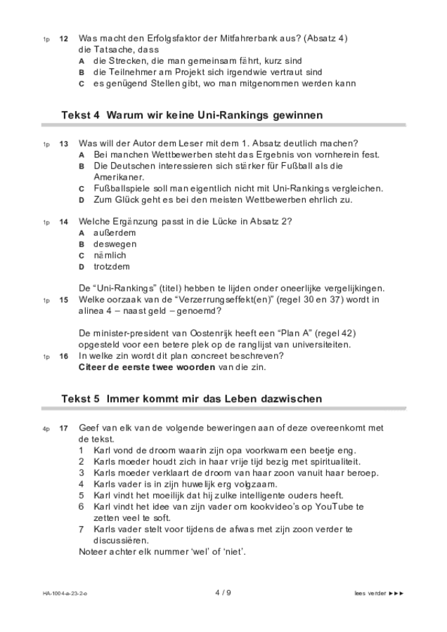 Opgaven examen HAVO Duits 2023, tijdvak 2. Pagina 4
