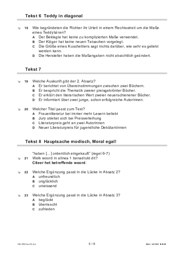 Opgaven examen HAVO Duits 2023, tijdvak 2. Pagina 5