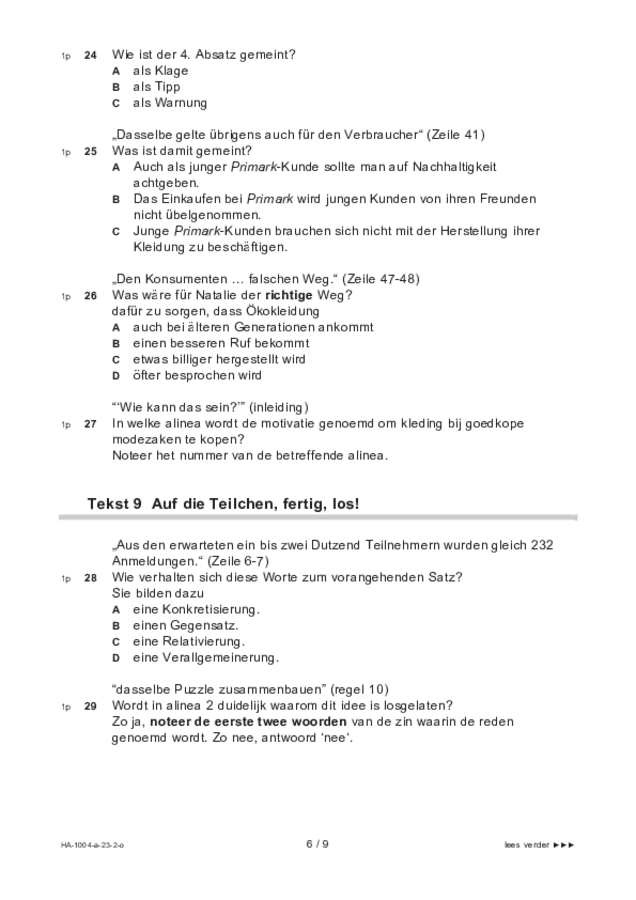 Opgaven examen HAVO Duits 2023, tijdvak 2. Pagina 6