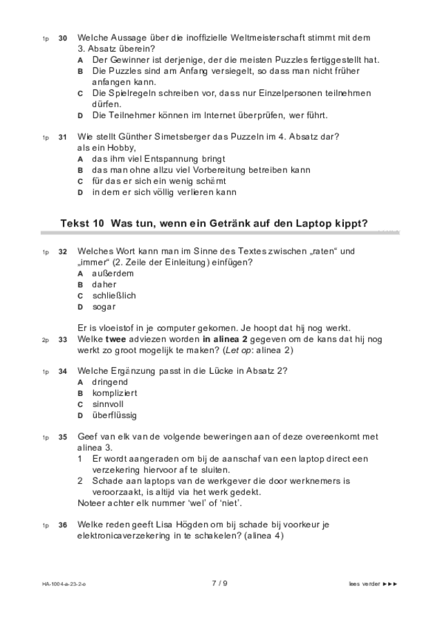 Opgaven examen HAVO Duits 2023, tijdvak 2. Pagina 7