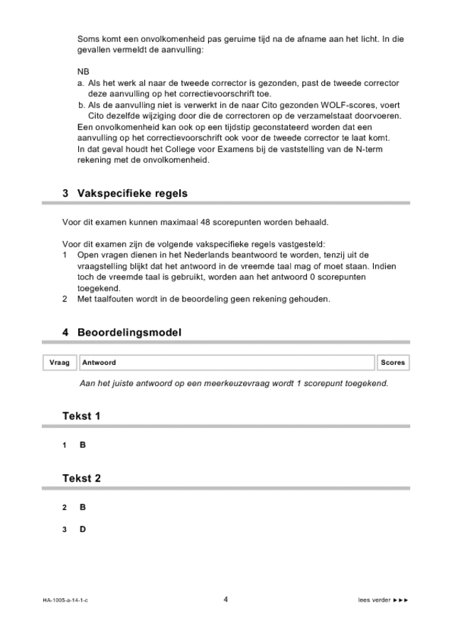 Correctievoorschrift examen HAVO Spaans 2014, tijdvak 1. Pagina 4