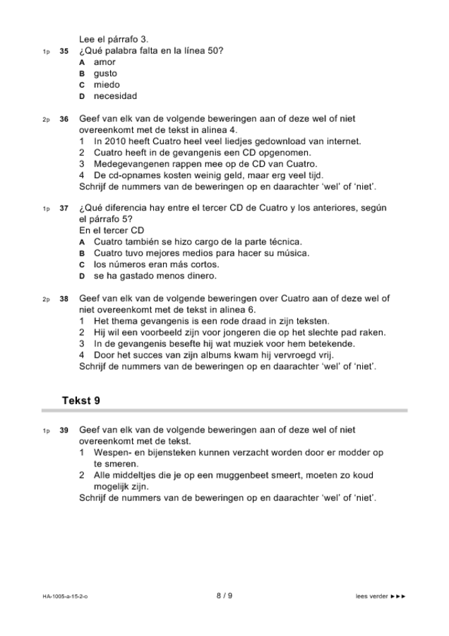 Spaans Eindexamens Hoger Algemeen Voortgezet Onderwijs Opgaven