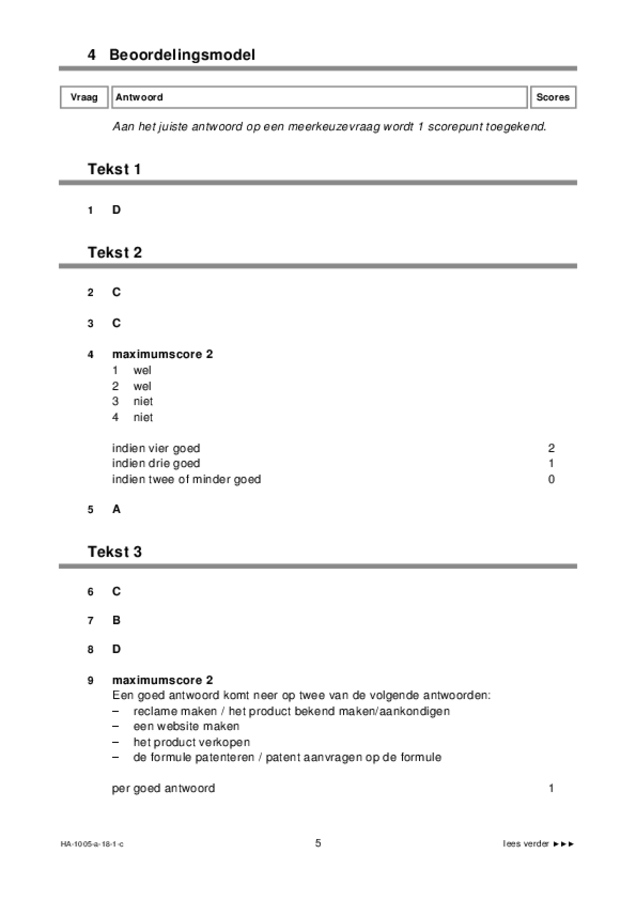 Correctievoorschrift examen HAVO Spaans 2018, tijdvak 1. Pagina 5