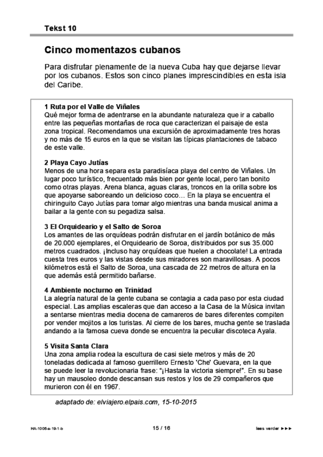 Bijlage examen HAVO Spaans 2019, tijdvak 1. Pagina 15
