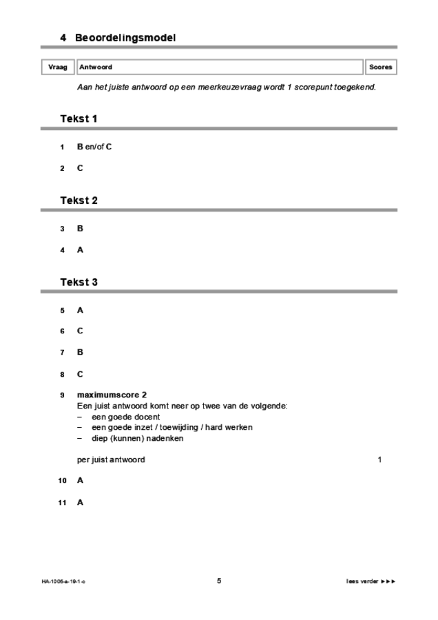 Correctievoorschrift examen HAVO Spaans 2019, tijdvak 1. Pagina 5