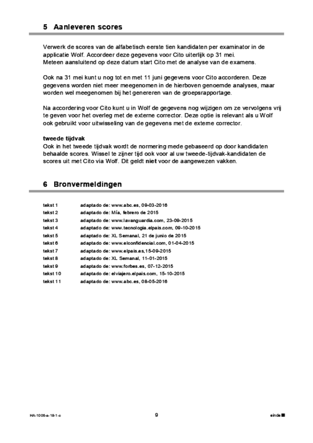 Correctievoorschrift examen HAVO Spaans 2019, tijdvak 1. Pagina 9