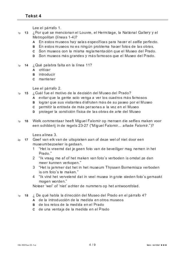Opgaven examen HAVO Spaans 2022, tijdvak 1. Pagina 4