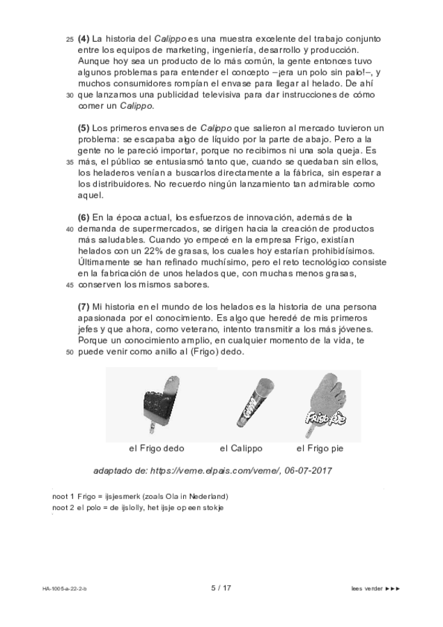 Bijlage examen HAVO Spaans 2022, tijdvak 2. Pagina 5