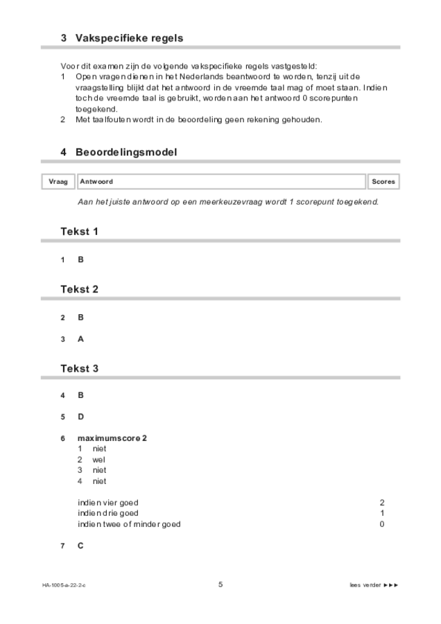 Correctievoorschrift examen HAVO Spaans 2022, tijdvak 2. Pagina 5