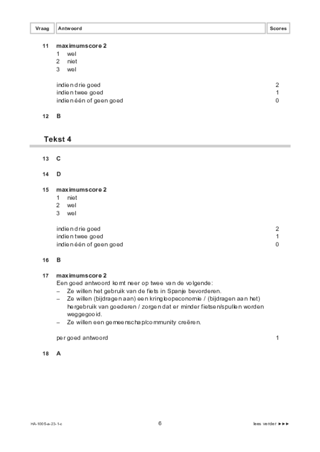 Correctievoorschrift examen HAVO Spaans 2023, tijdvak 1. Pagina 6