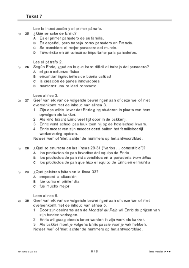 Opgaven examen HAVO Spaans 2023, tijdvak 1. Pagina 6