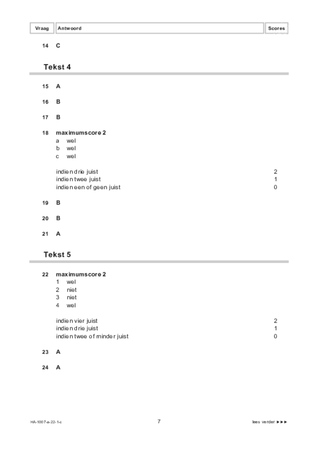 Correctievoorschrift examen HAVO Russisch 2022, tijdvak 1. Pagina 7
