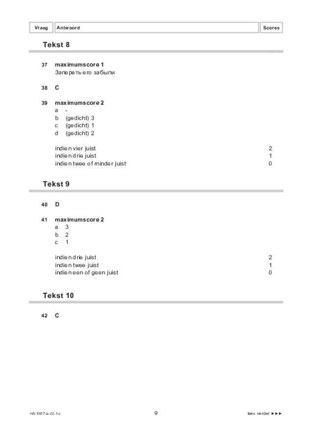 Correctievoorschrift examen HAVO Russisch 2022, tijdvak 1. Pagina 9