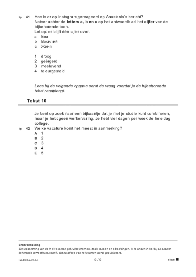 Opgaven examen HAVO Russisch 2022, tijdvak 1. Pagina 9