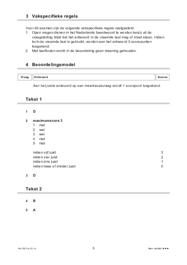 Correctievoorschrift examen HAVO Russisch 2023, tijdvak 1. Pagina 5