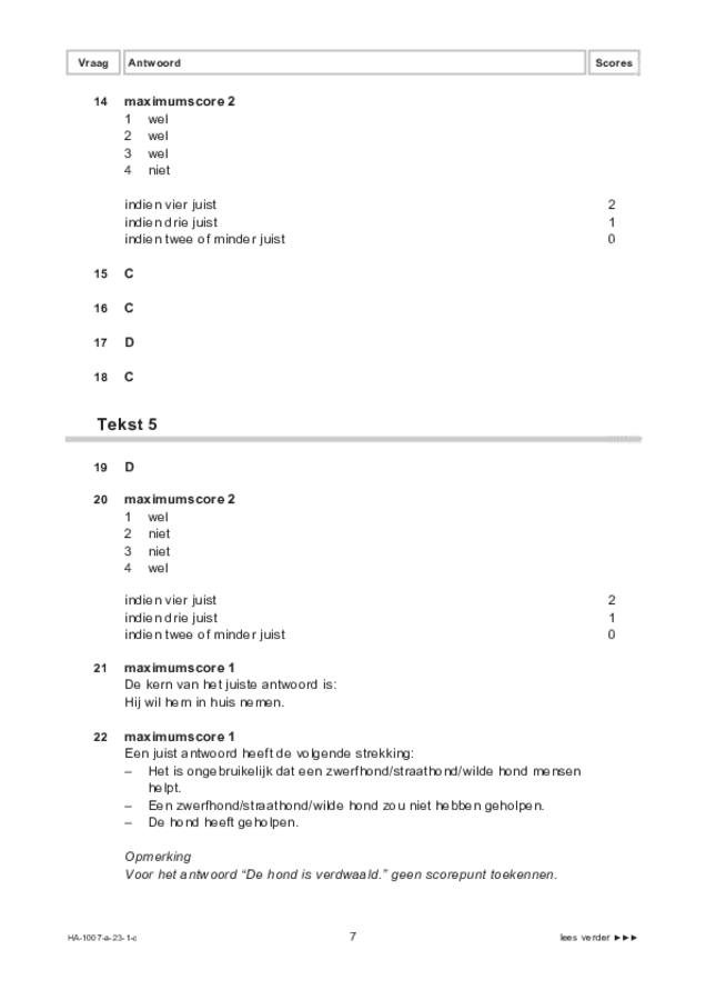 Correctievoorschrift examen HAVO Russisch 2023, tijdvak 1. Pagina 7