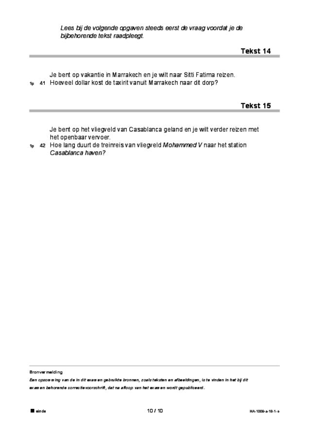 Opgaven examen HAVO Arabisch 2018, tijdvak 1. Pagina 10