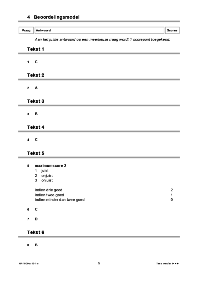 Correctievoorschrift examen HAVO Arabisch 2019, tijdvak 1. Pagina 5