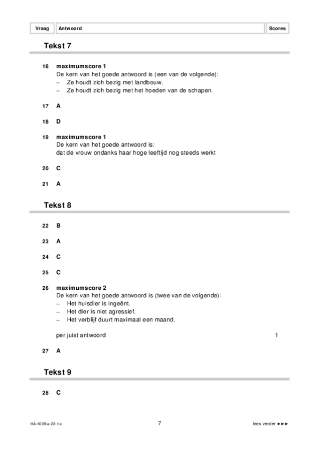 Correctievoorschrift examen HAVO Arabisch 2022, tijdvak 1. Pagina 7