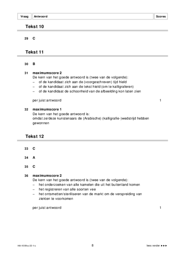 Correctievoorschrift examen HAVO Arabisch 2022, tijdvak 1. Pagina 8