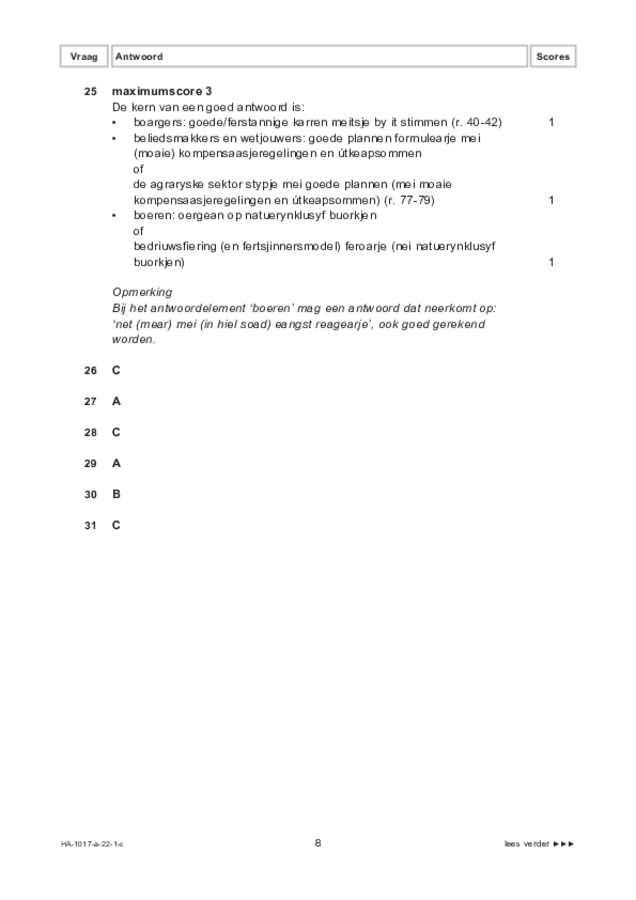 Correctievoorschrift examen HAVO Fries 2022, tijdvak 1. Pagina 8