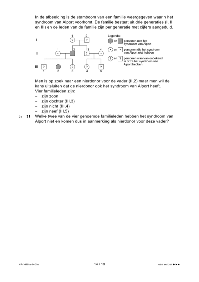 Opgaven examen HAVO biologie 2014, tijdvak 2. Pagina 14
