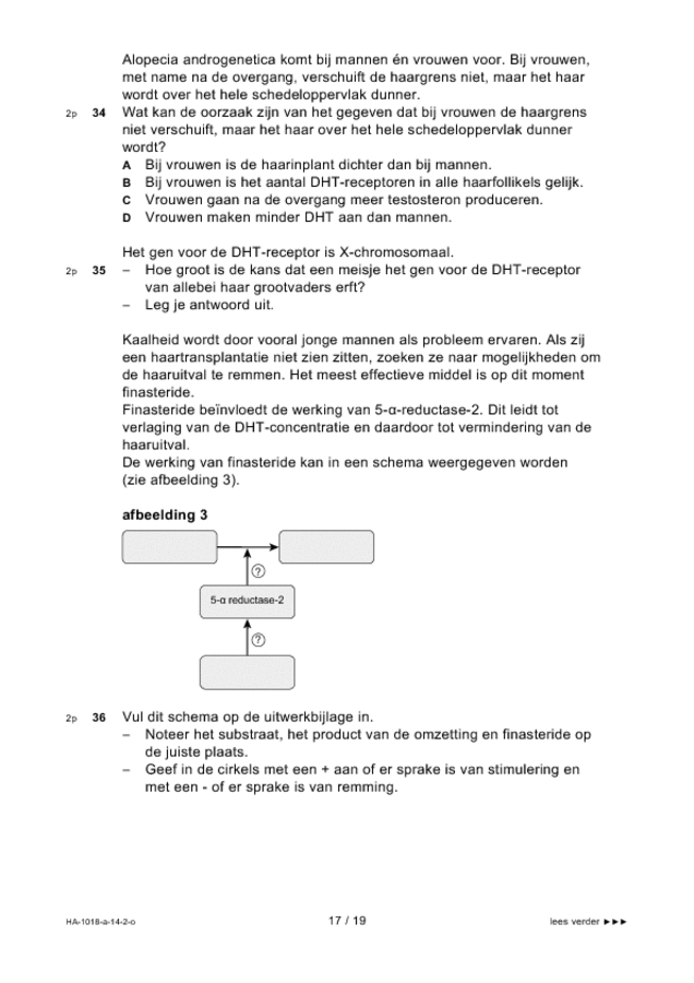 Opgaven examen HAVO biologie 2014, tijdvak 2. Pagina 17