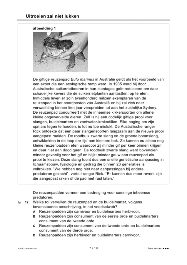 Opgaven examen HAVO biologie 2014, tijdvak 2. Pagina 7