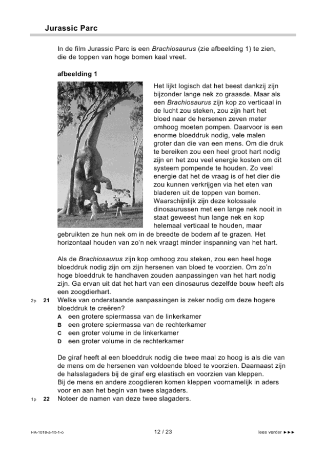Opgaven examen HAVO biologie 2015, tijdvak 1. Pagina 12