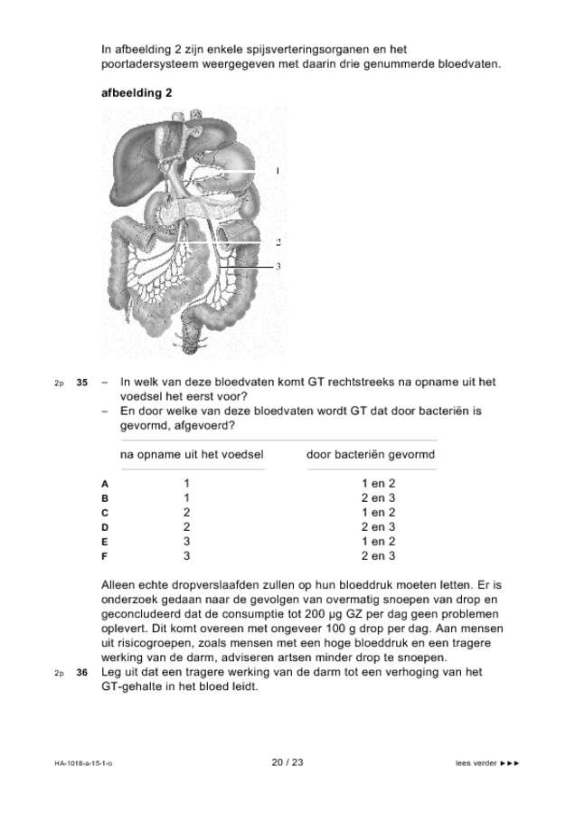 Opgaven examen HAVO biologie 2015, tijdvak 1. Pagina 20