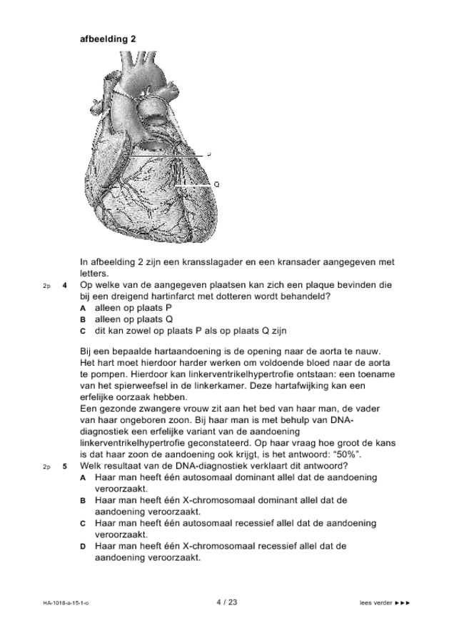Opgaven examen HAVO biologie 2015, tijdvak 1. Pagina 4