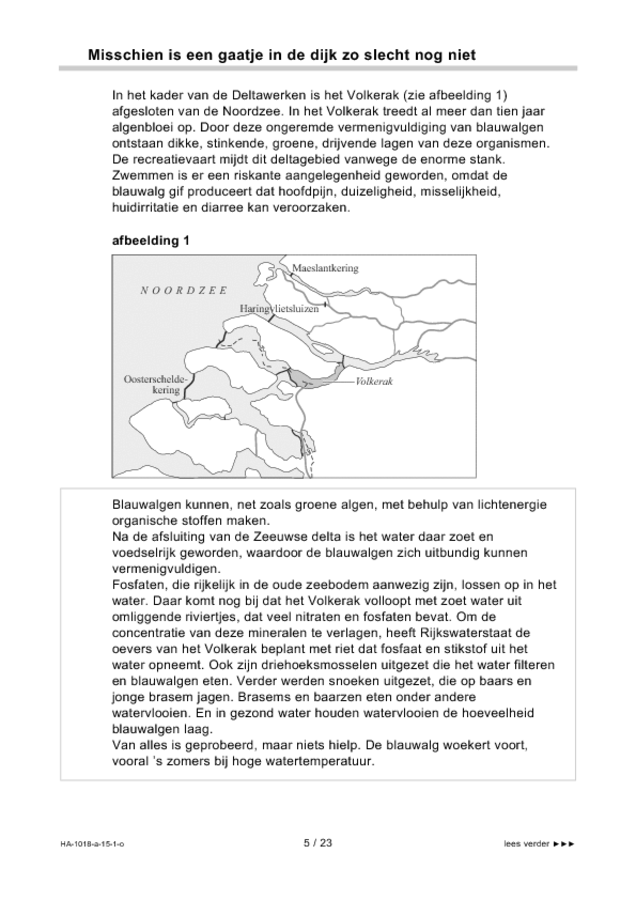 Opgaven examen HAVO biologie 2015, tijdvak 1. Pagina 5