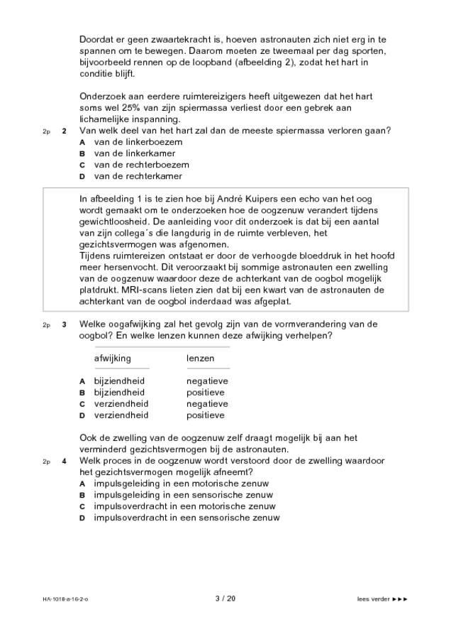 Opgaven examen HAVO biologie 2016, tijdvak 2. Pagina 3